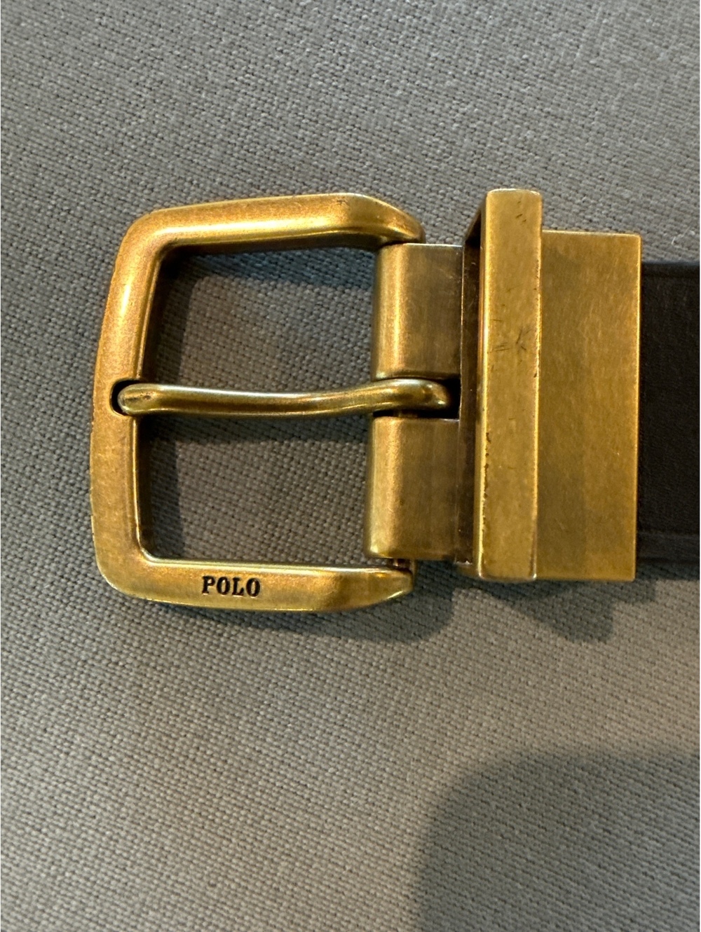 Polo Ralph Lauren Reversible Leather Belt with Brass Buckle 64”